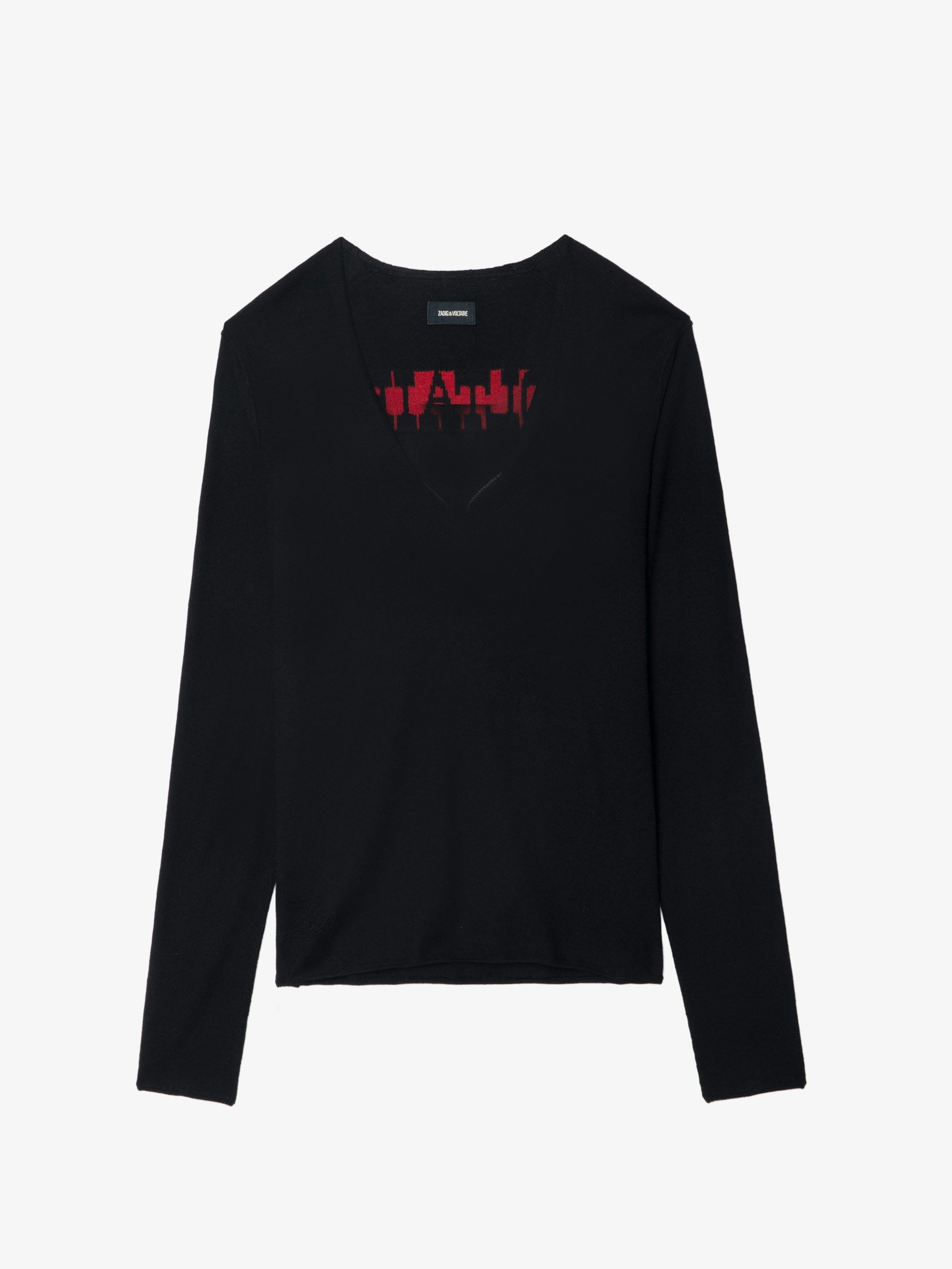 Nosfa Wool Sweater - V-neck sweater with long sleeves and customisation on the back.